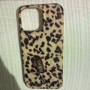 DNA Couture Leopard Print Phone Case - Black and Cream